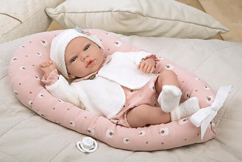 Muñeca Elegance Andie 40 cm con Peso Real y Capazo Cambiador - Arias 60684