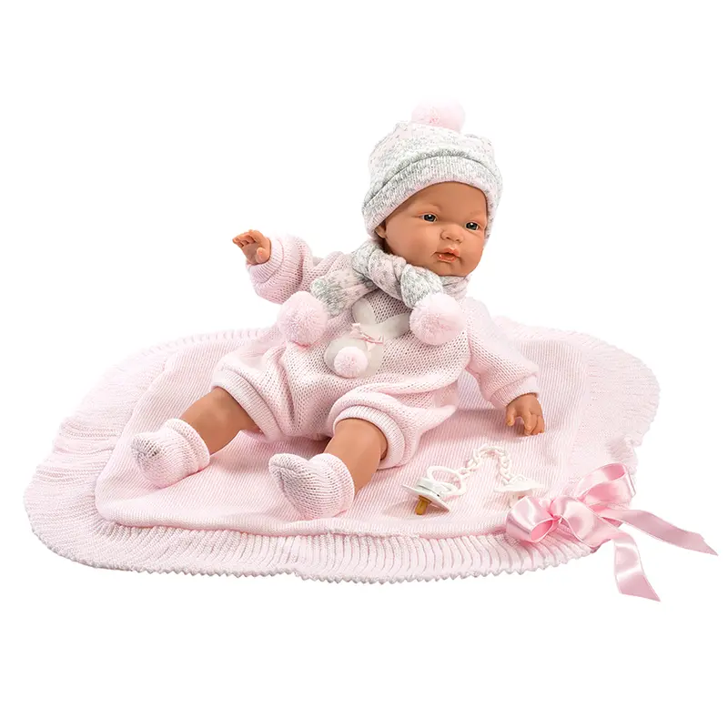 Muñeca Llorens que llora 38 cm - Los Llorones - Joelle Llorona con Toquilla Rosa