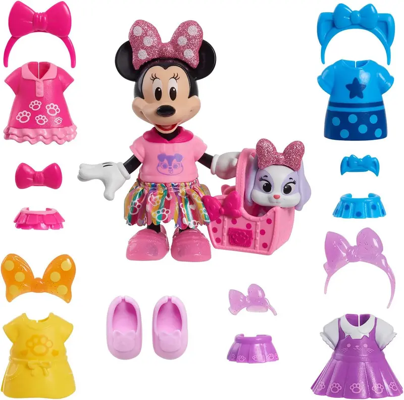 Muñeca Minnie Mouse Glitter y Conjuntos de Moda para Mascotas - Just Play