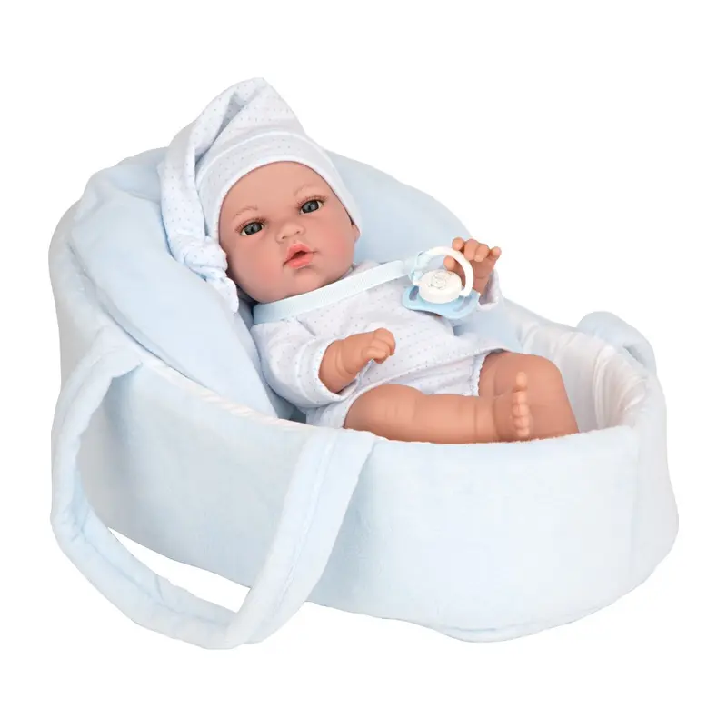 Muñeca Natal 33 cm Azul con Capazo | Arias Elegance