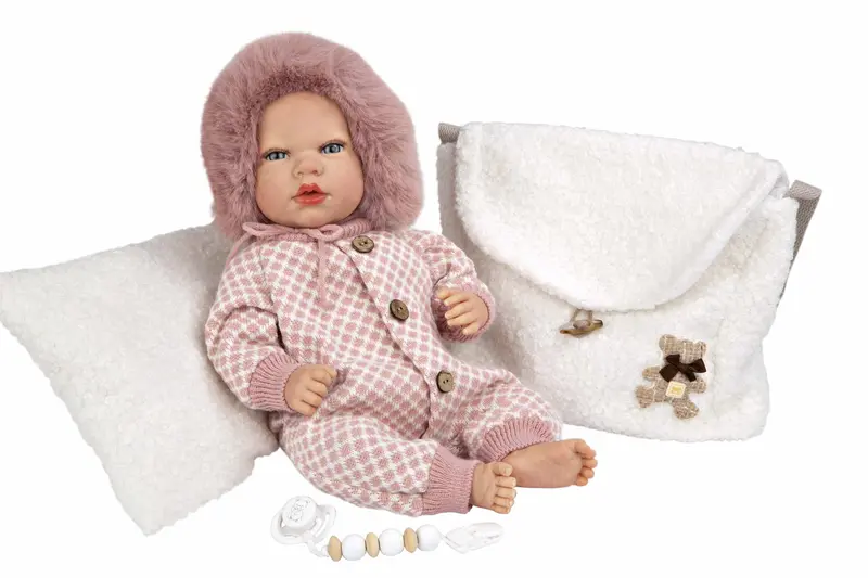 Muñeca Reborn 40 cm Manuela Rosa con Bolso y Cojín - Arias 98168