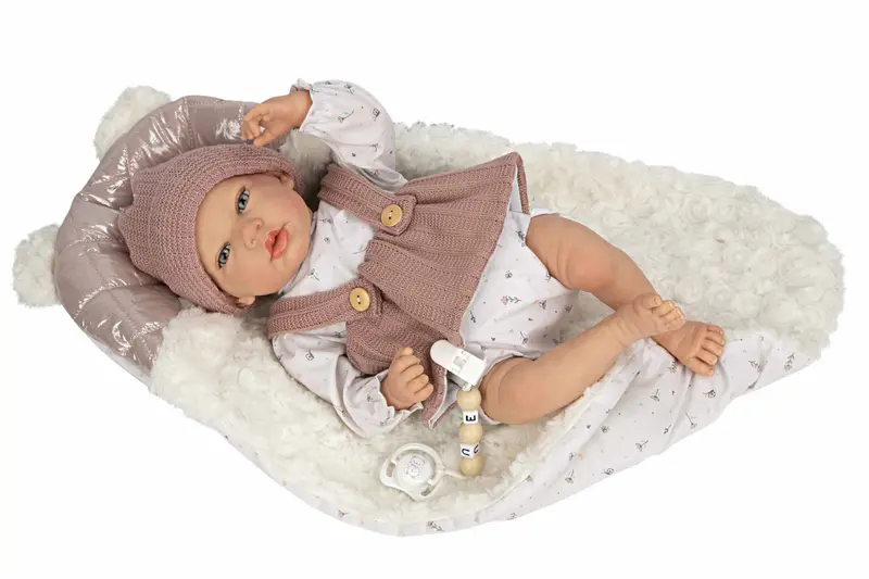 Muñeca Reborn 40 cm Sandra Rosa con Manta - Arias 98160