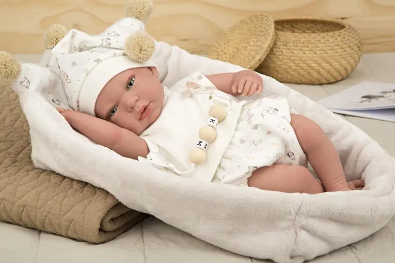 Muñeca Reborn Arias 40 cm Aday Beige con Capazo - Arias 98124