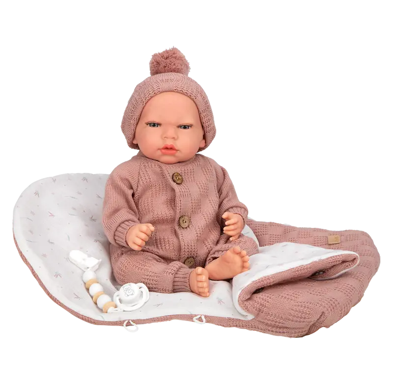 Muñeca Reborn Arias 40 cm Elba Rosa con Saco de Dormir - Arias 98180