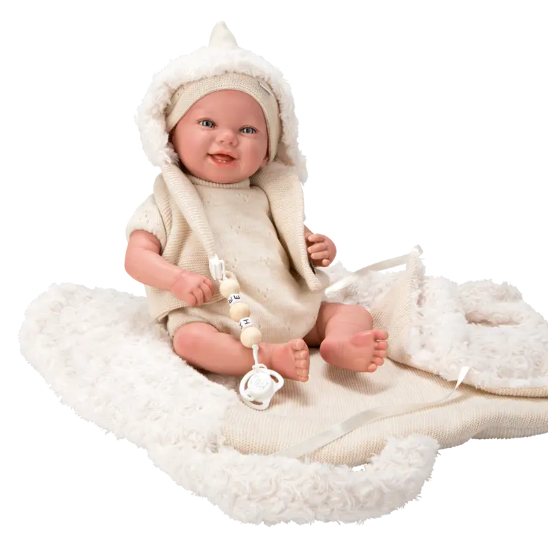 Muñeca Reborn Arias 45 cm Diego con Saco Portabebe - Arias 98118