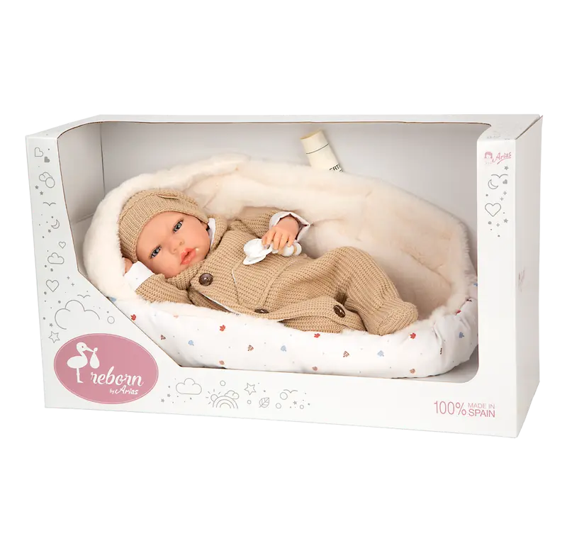 Muñeca Reborn Bebé Arias Olona 40 cm | Cuerpo Blando y Accesorios