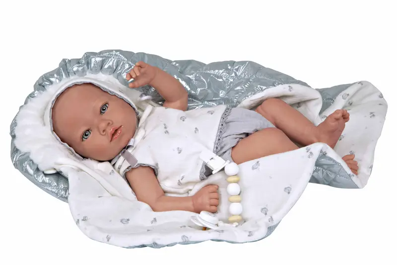 Muñeca Reborn Borja 38 cm – Arias 98172 | Con Manta, Chupete y Certificado
