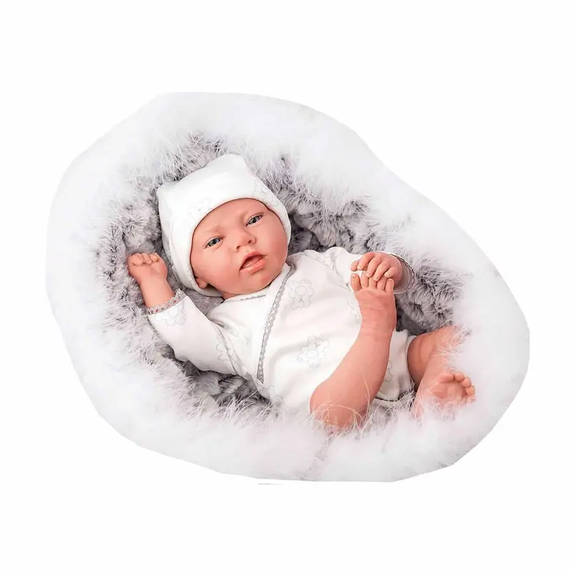 Muñeca Reborn Noel 40 cm con Capazo y Peluche - Arias