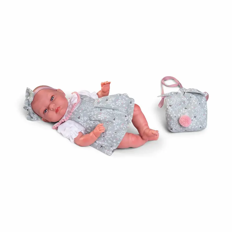 Muñecas Antonio Juan Mi Pequeño Reborn Tufi vestido bolso (82312)