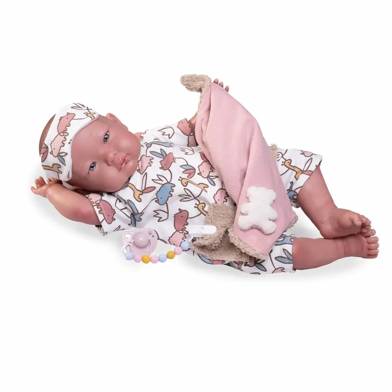 Muñecas Antonio Juan Mi Primer Reborn Alejandra pijama con antifaz (81388)