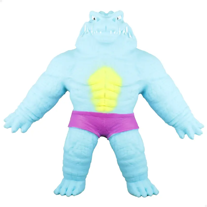 Muñeco elástico antiestrés cocodrilo fluorescente Stretchapalz
