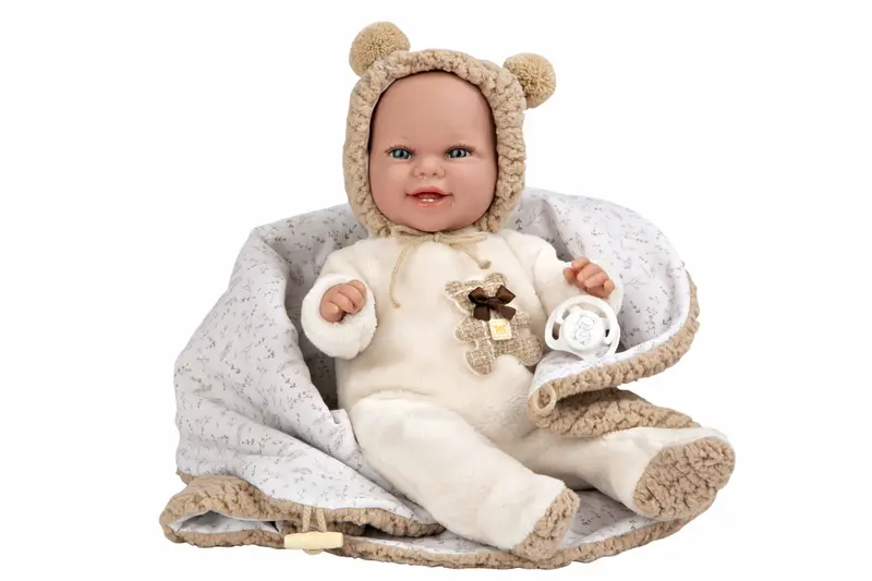 Muñeco Elegance 35 cm Babyto Marrón con Manta - Arias 60828