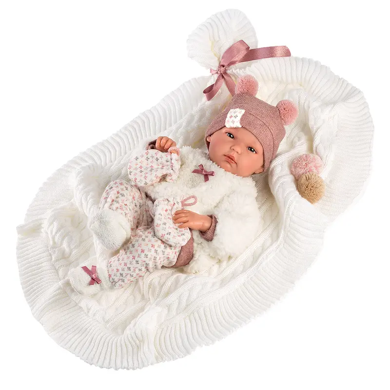 Muñeco Llorens articulado 35 cm - Recién Nacidos muy suaves - Bebé Bimba con Toquilla