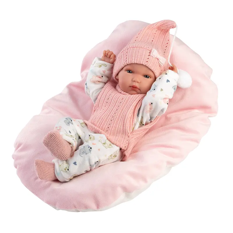 Muñeco Llorens articulado 35 cm – Recién Nacidos muy suaves – Bimba con cojín