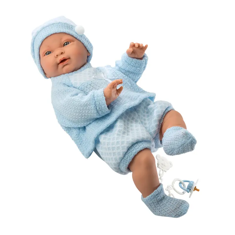 Muñeco Llorens articulado 45 cm - Recién Nacidos muy suaves - Bebé Hugo Pijama Celeste