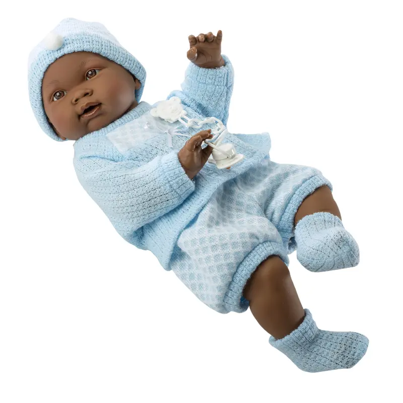 Muñeco Llorens articulado 45 cm - Recién Nacidos muy suaves - Bebé Noe Pijama Celeste