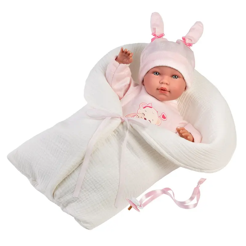Muñeco Llorens que llora 42 cm - Recién Nacidos con sonidos de bebé – Abril Llorona con saquito