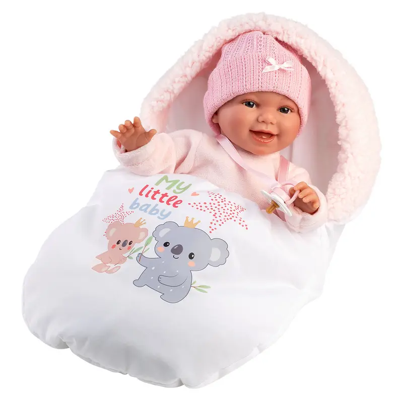 Muñeco Llorens que ríe 38 cm - Recién Nacidos con sonidos de bebé – Chloe Sonrisas con saquito