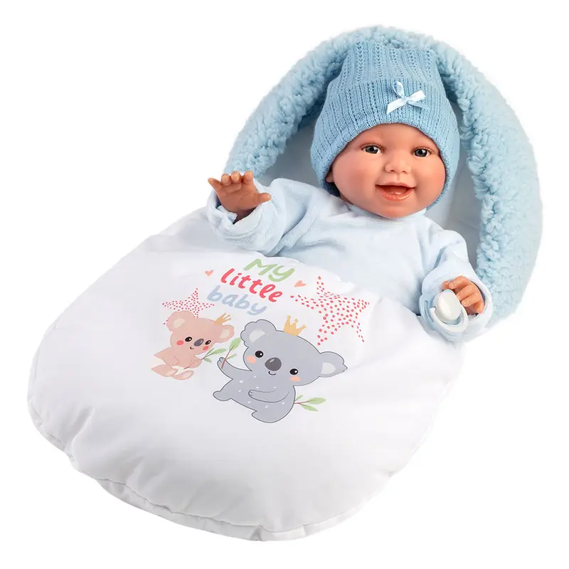 Muñeco Llorens que ríe 38 cm - Recién Nacidos con sonidos de bebé – Liam Sonrisas con saquito