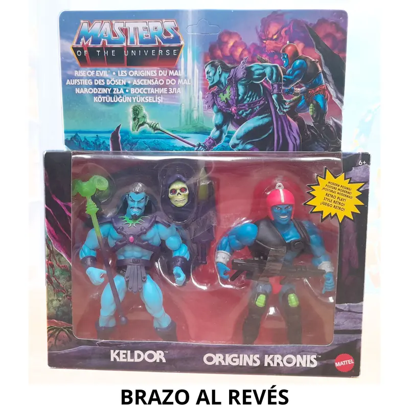 Muñecos Keldor y Origins Kronis Masters del Universo (HBJ16) "BRAZO AL REVÉS"