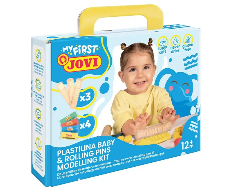 MY FIRST PLASTILINA Baby Mi primer kit de modelaje con rodillos de madera Jovi