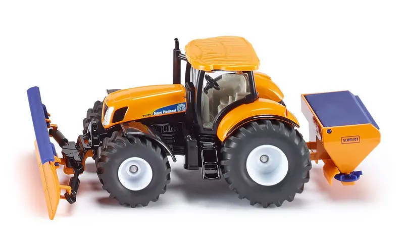 New Holland T7070 Tractor con Quitanieves y Expandidor de Sal 1