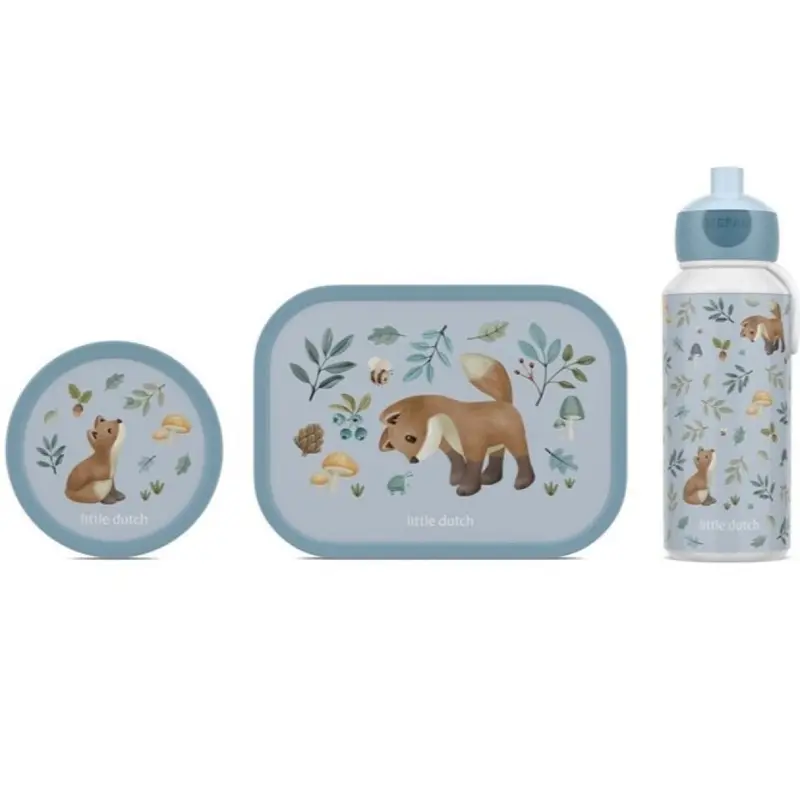 Pack 2 Fiambreras y Botella Forest Friend Little Dutch