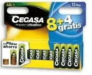 Pack Pilas Alcalinas Lr03 AAA Cegasa 8+4