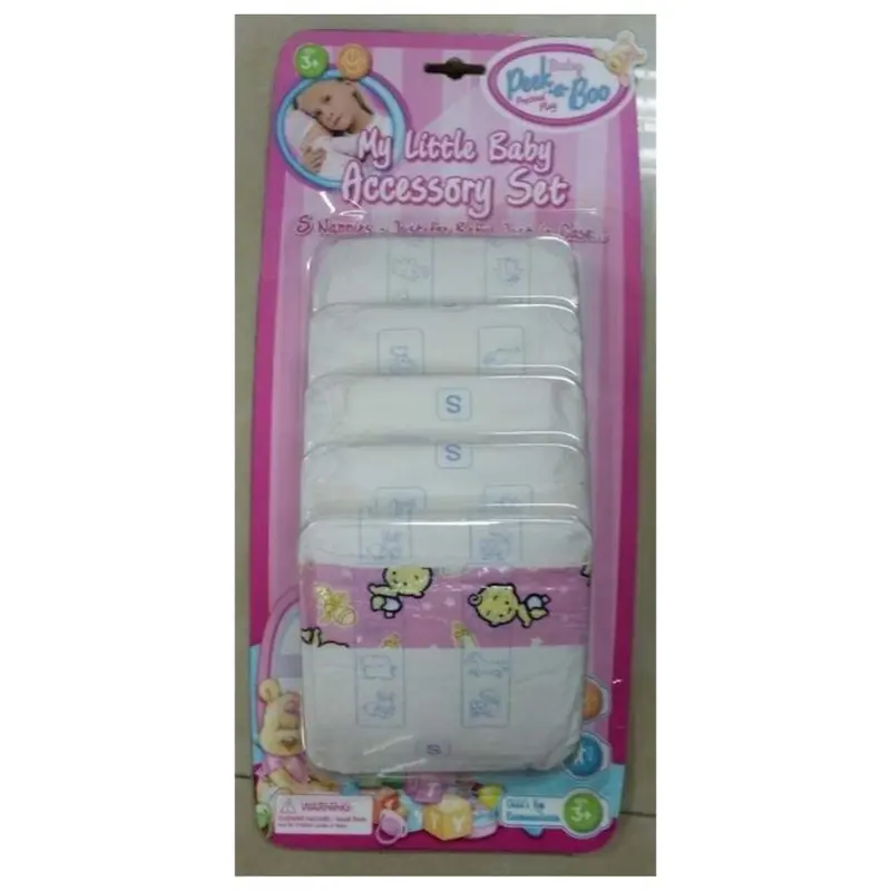 Pañales para muñecas pack 5 unidades muñecos bebés