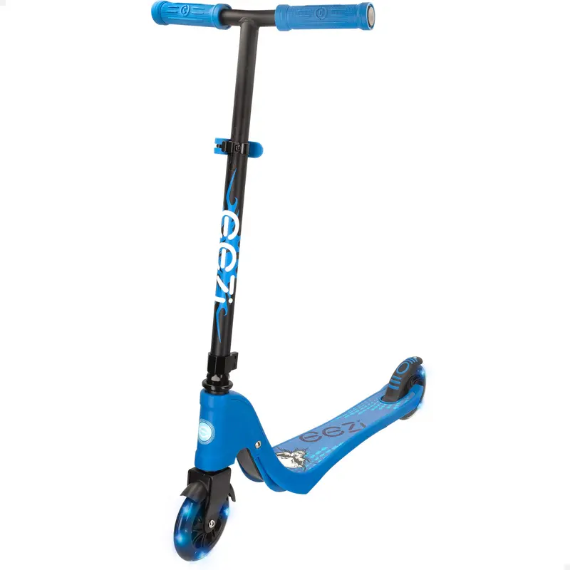 Patinete 2 ruedas con luces azul EEZI