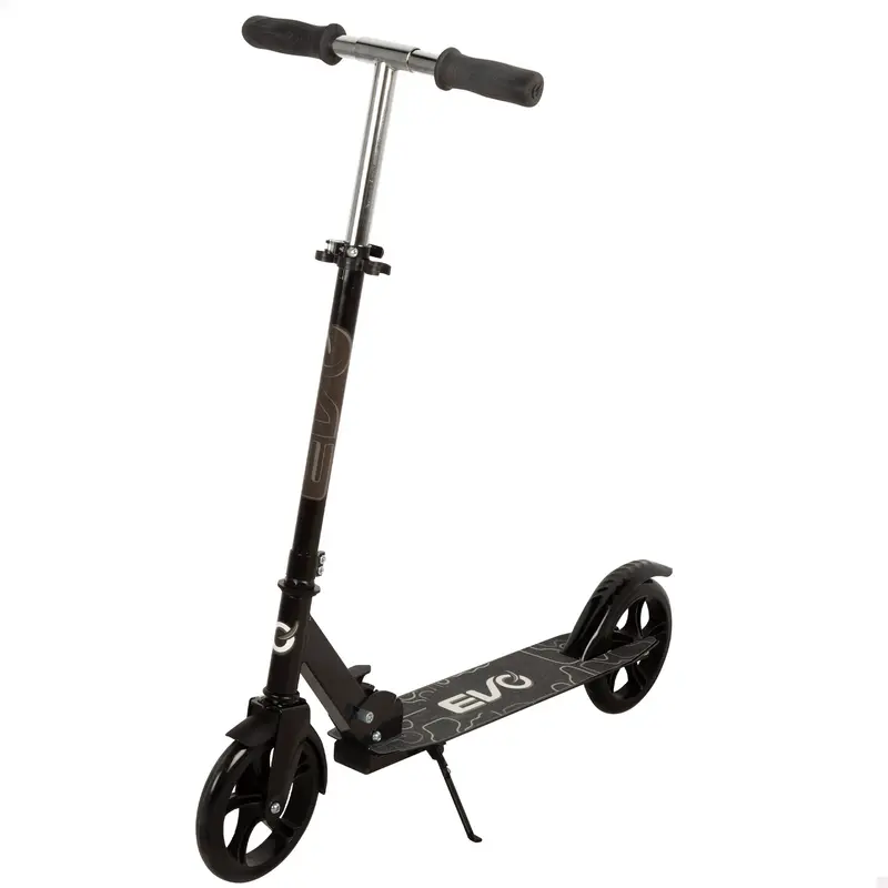 Patinete 2 ruedas plegable y ajustable altura negro EVO