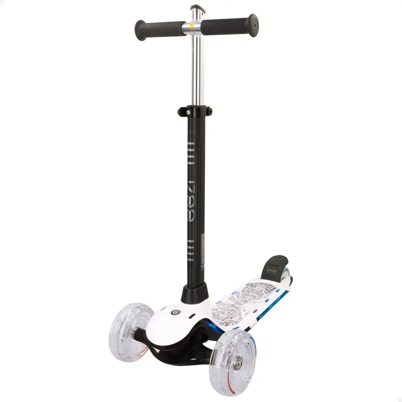 Patinete 3 ruedas blanco con luces multicolor personalizables EEZI