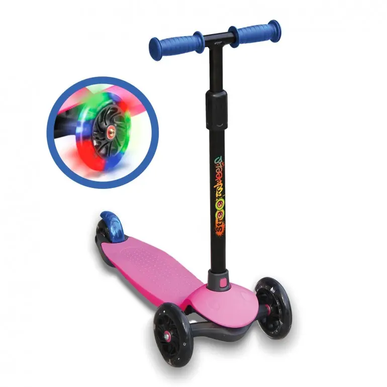 Patinete 3 Ruedas Color Rosa Luces Led - DeQube 914D00018