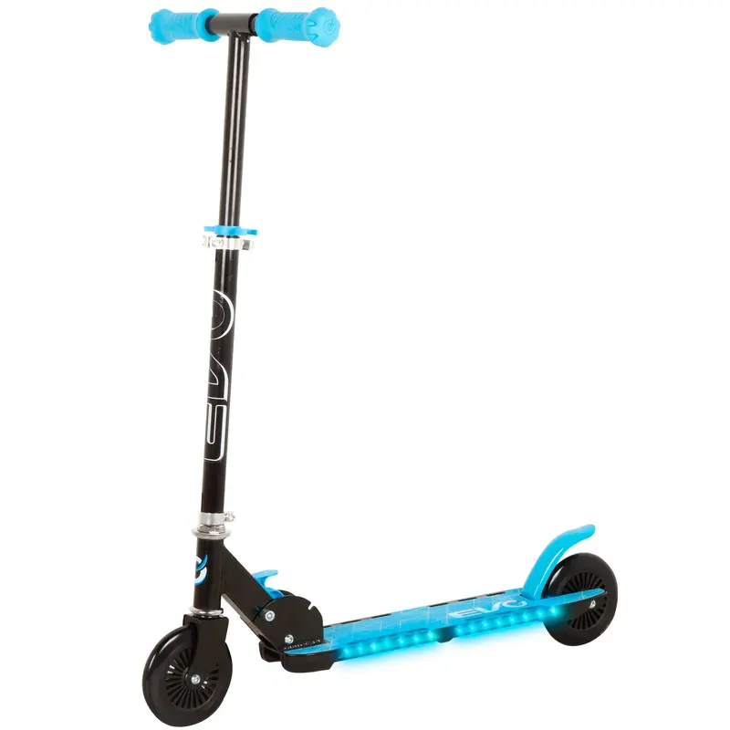 Patinete azul 2 ruedas luces multicolor EVO