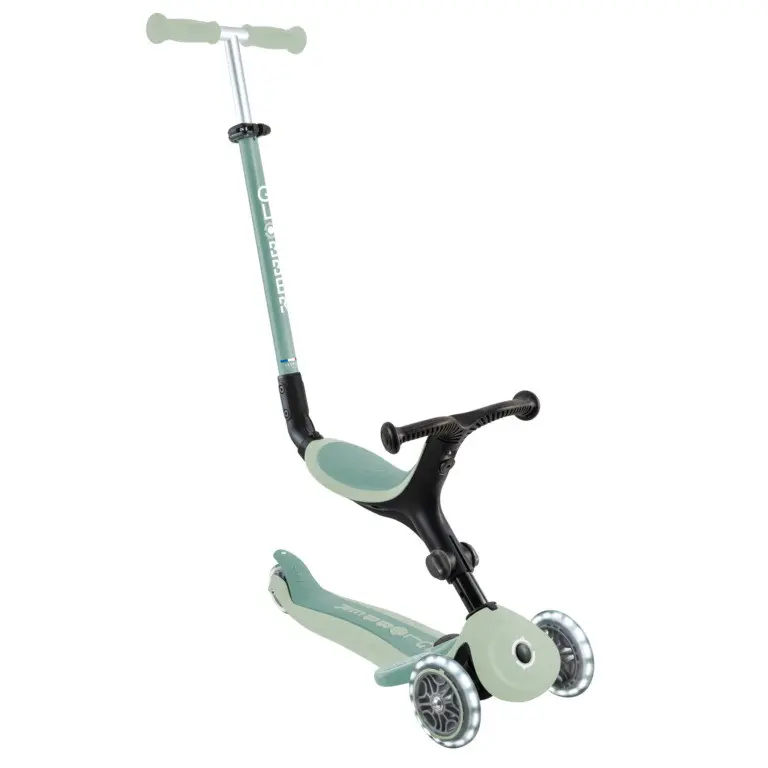 Patinete Evolutivo Globber Go Up Active Luces ECO Pistacho | 3 en 1 | +15 Meses