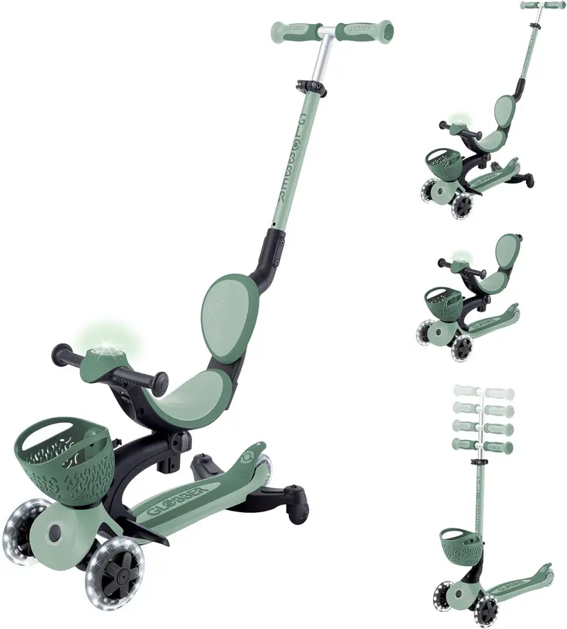 Patinete Globber Go Up Baby Luces 360° | 3 Ruedas con Asiento