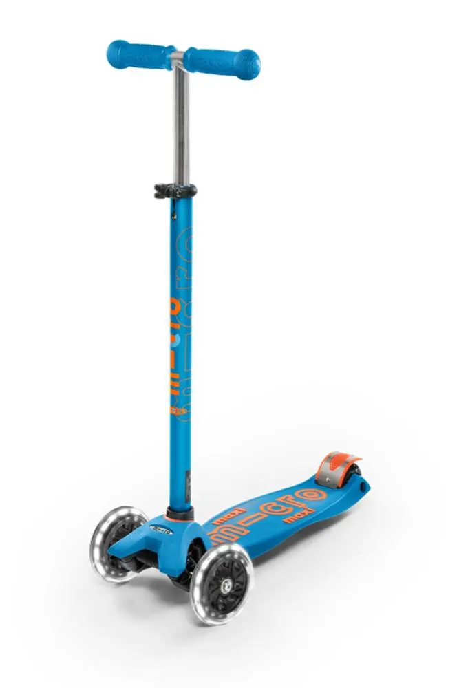Patinete maxi deluxe, luces led,niños 5-12 años,color azúl caribe - micro mmd085