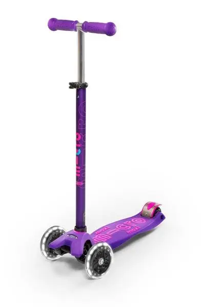 Patinete maxi deluxe, luces led,niños 5-12 años,color lila - micro mmd066