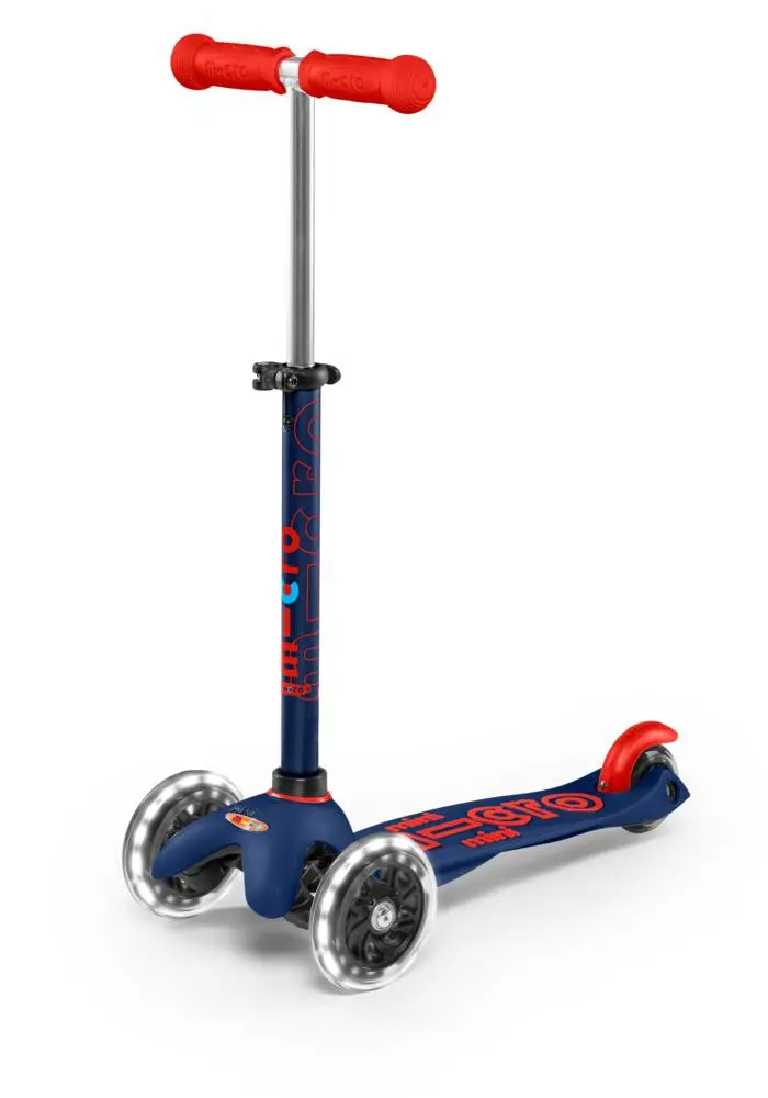 Patinete micro mini deluxe led azul/rojo - micro mmd118
