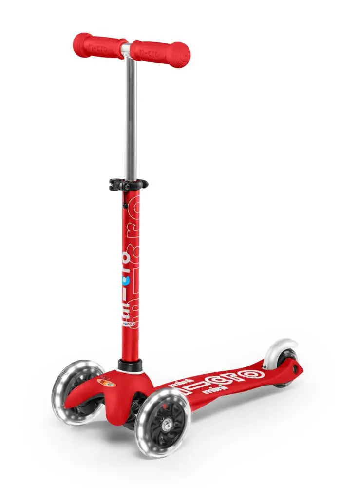 Patinete micro mini deluxe led rojo - micro mmd052