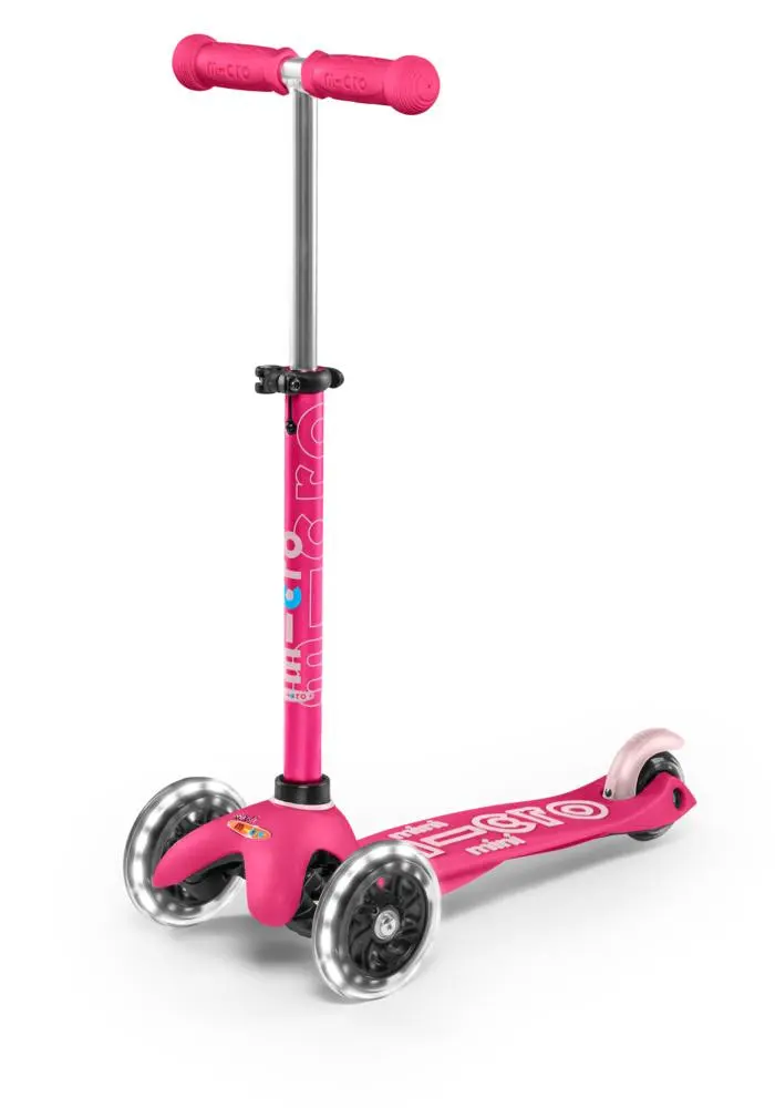 Patinete micro mini deluxe led rosa - micro mmd075