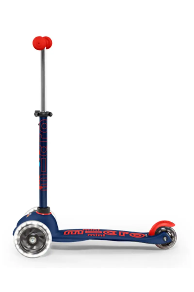 Patinete Mini Deluxe Azul / Rojo Led
