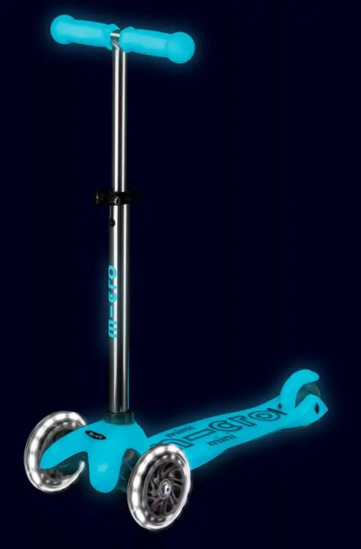Patinete Mini Micro Deluxe Glow Led - Aqua