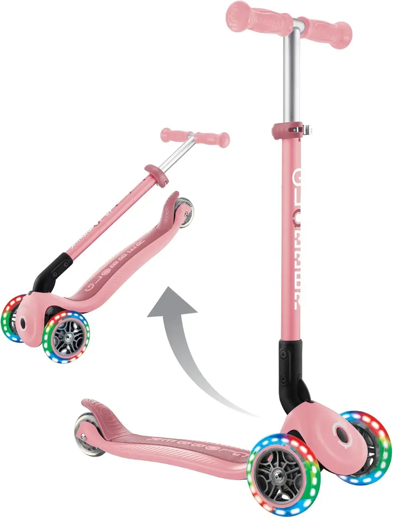 Patinete Plegable con Luces LED Globber Primo | Niños 3-7 años