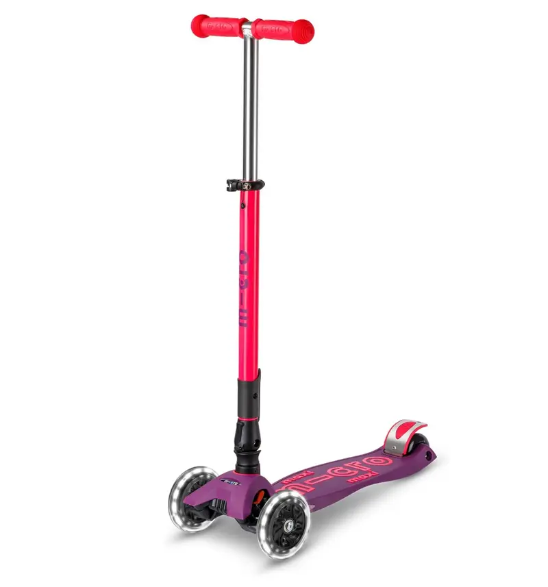 Patinete Plegable Maxi Deluxe LED Ultra Rosa