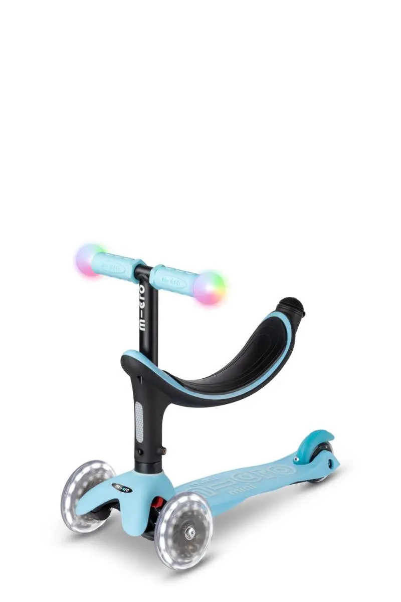 Patinete Progresivo Micro Mini2Grow Deluxe Magic LED Azul - 1 a 6 Años
