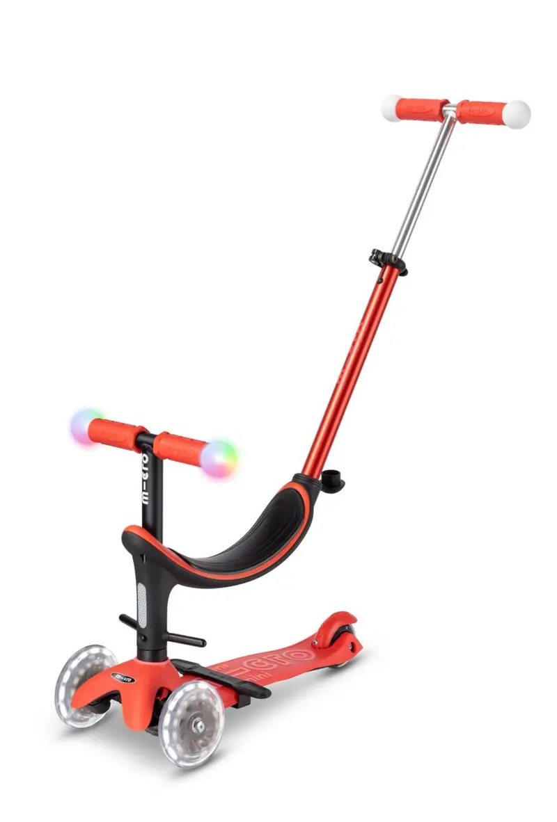 Patinete Progresivo Micro Mini2Grow Deluxe Magic LED Rojo - 1 a 6 Años