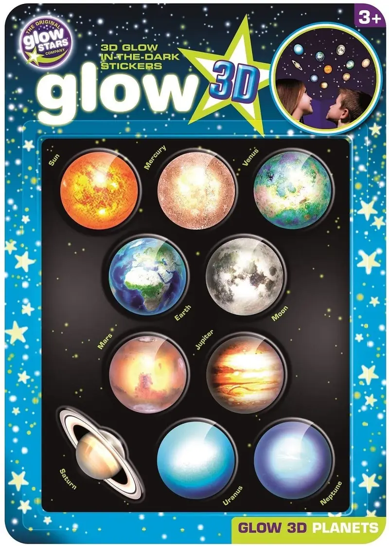 Pegatinas 3d planetas - the glow all stars