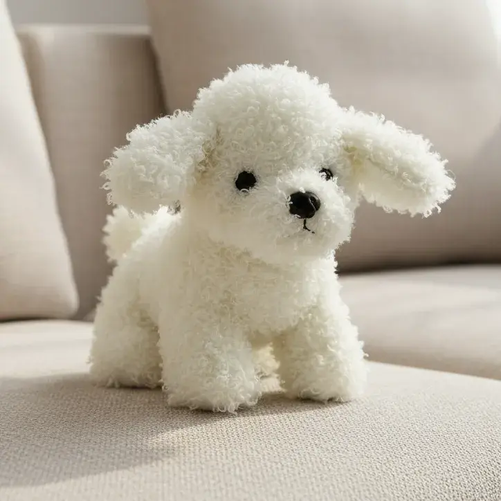 Peluche Chiot Bichon - 20cm
