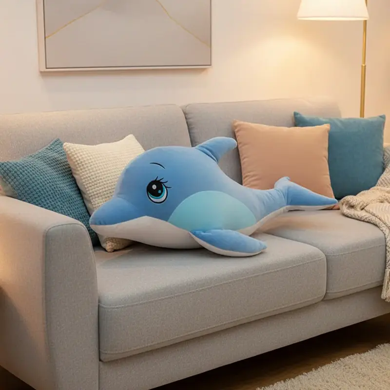 Peluche Dauphin Bleu - 65cm